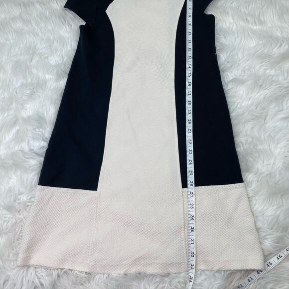 Anthropologie Maeve Corby Colorblock Shift Dress Black Cream Size S - Picture 2 of 16